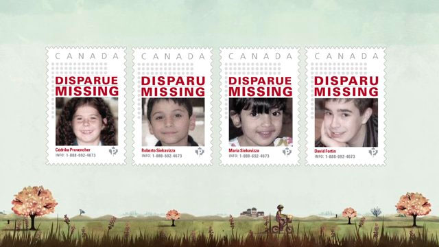 марки и открытки с информацией о пропавших детях