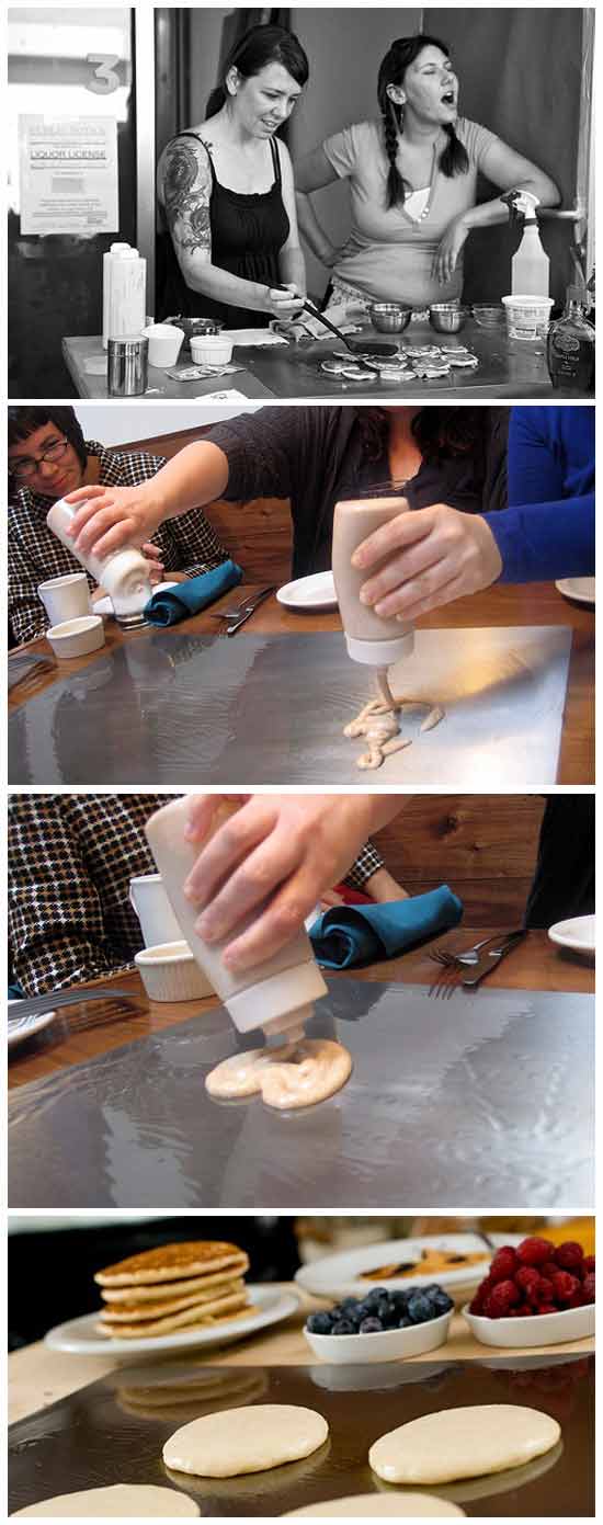Необычная идея ресторана, посетители которого могут печь оладьи прямо на столе