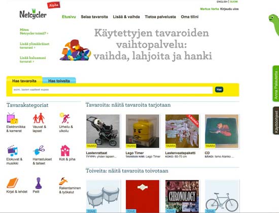 В Финляндии был придуман проект эффективного сайта по обмену вещей и товаров под названием Netcycler (в переводе – «виртуальный круговорот»).