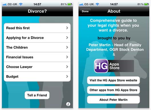 Адвокат из Великобритании Питер Мартин (Peter Martin) разработал приложение для iPhone, iPad или iPod Touch для разведенных.