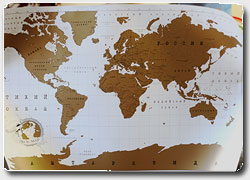 Бизнес идея № 4364. Стиральная карта мира — подарок для путешественников