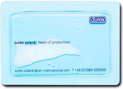 Бизнес идея № 2463. Необычные визитки компании по производству презервативов