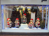 Украшенные рождественские витрины магазинов