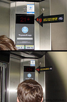 Необычная реклама в лифте